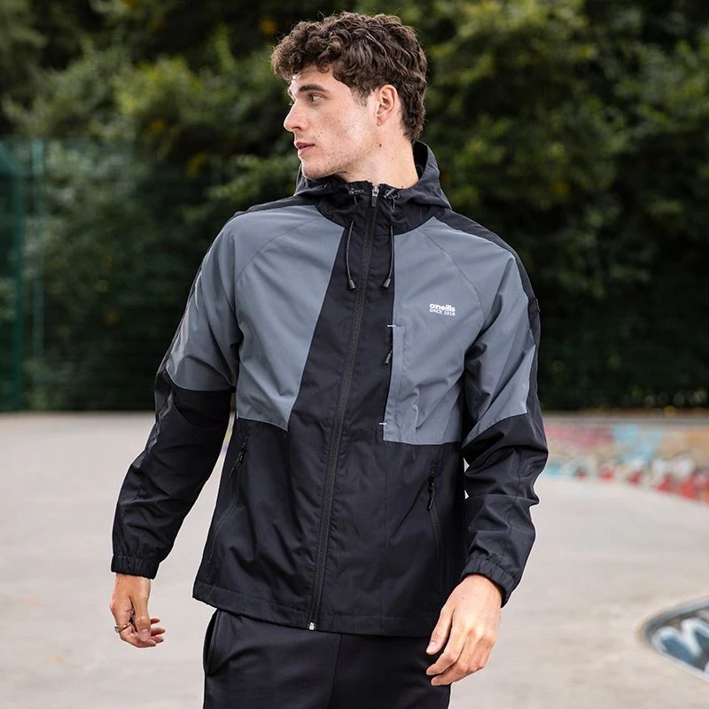 Men’s Rio Hooded Rain Jacket Black / Grey / White 2 Men’s Rio Hooded Rain Jacket Black / Grey / White - Image 2