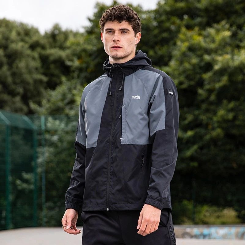 Men’s Rio Hooded Rain Jacket Black / Grey / White 1 Men’s Rio Hooded Rain Jacket Black / Grey / White