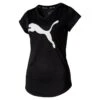 Puma Women's Heather Cat V Neck T-Shirt Black