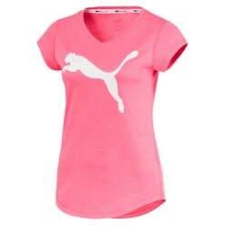 Puma Women's Heather Cat T-Shirt Bubblegum Heather