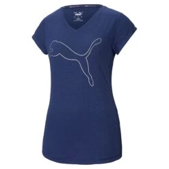 Puma Women's Favourite Heather Cat Training T-Shirt Elektro Blue Heather -underwear Zone 519526 12