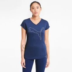 Puma Women's Favourite Heather Cat Training T-Shirt Elektro Blue Heather