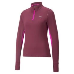 Puma Women's Favourite Quarter Zip Running Top Grape Wine / Deep Orchid -underwear Zone 520184 71