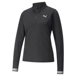 Puma Women's Train Strong Quarter Zip Top Black -underwear Zone 521839 01