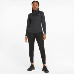 Puma Women's Train Strong Quarter Zip Top Black -underwear Zone 521839 01 mod03