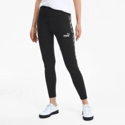 Puma Women's Amplified Leggings Black / White -underwear Zone 582547 01 mod01