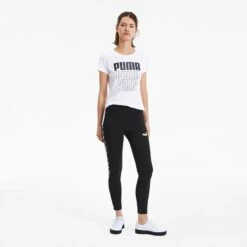 Puma Women's Amplified Leggings Black / White -underwear Zone 582547 01 mod03