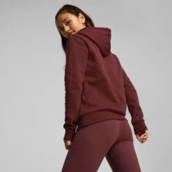 Puma Women's Essentials Logo Hoodie Aubergine -underwear Zone 586789 50 mod02
