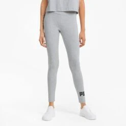 Puma Women's Essentials Logo Leggings Light Grey Heather -underwear Zone 586832 04 mod01