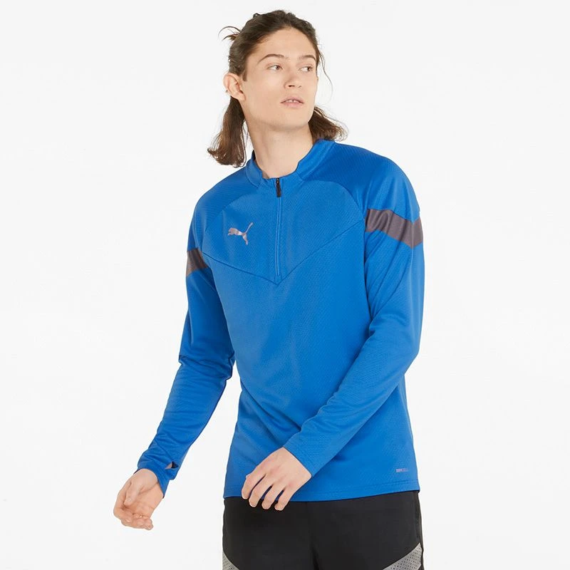 Puma Men's TeamFINAL Training Quarter Zip Top Electric Blue Lemonade / Smoked Pearl / Silver 1 Puma Men's TeamFINAL Training Quarter Zip Top Electric Blue Lemonade / Smoked Pearl / Silver
