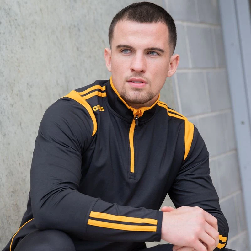 Men's Loxton Brushed Half Zip Top Black / Amber 1 Men's Loxton Brushed Half Zip Top Black / Amber