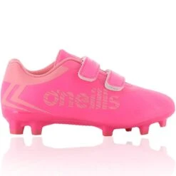 Aluna Pre-School Firm Ground Velcro Football Boots Pink / Light Pink
