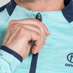 Men's Defender Brushed Half Zip Top Green / Marine / Green -underwear Zone am3a0038