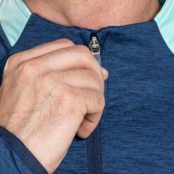 Men's Defender Brushed Half Zip Top Marine / Green / Marine -underwear Zone am3a0049 1