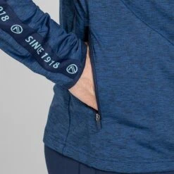 Men's Defender Brushed Half Zip Top Marine / Green / Marine -underwear Zone am3a0051