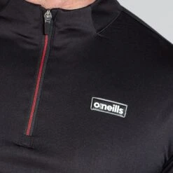 Men's Cody Brushed Half Zip Top Black / Red / Black -underwear Zone am3a0104