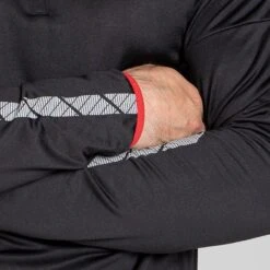 Men's Cody Brushed Half Zip Top Black / Red / Black -underwear Zone am3a0105