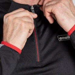 Men's Cody Brushed Half Zip Top Black / Red / Black -underwear Zone am3a0106 1