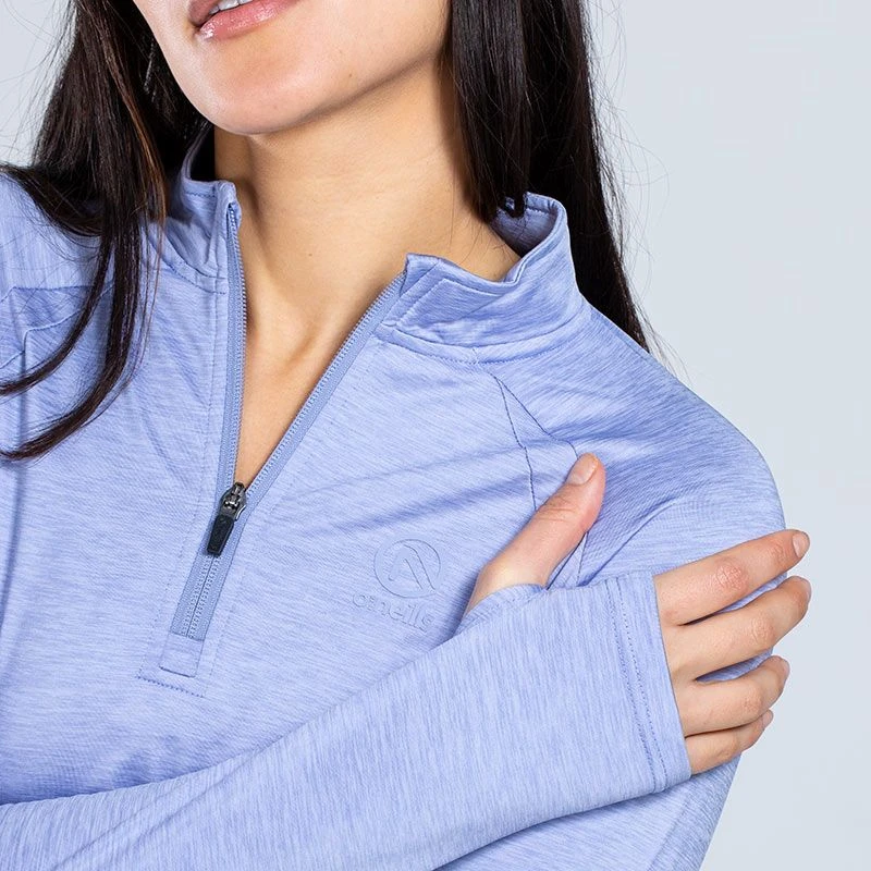 Women's Madison Brushed Half Zip Top Blue 5 Women's Madison Brushed Half Zip Top Blue - Image 5