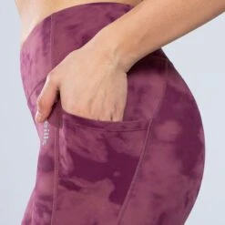 Women's Kora 7/8 Leggings Purple / Silver -underwear Zone am3a0140