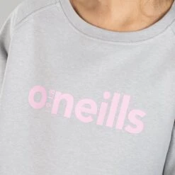 Kids' Emily Crew Neck Sweatshirt Grey / Pink -underwear Zone am3a0206