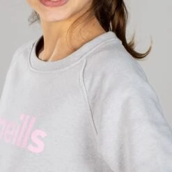 Kids' Emily Crew Neck Sweatshirt Grey / Pink -underwear Zone am3a0207
