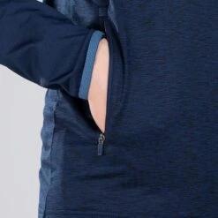 Men's Zack Brushed Half Zip Top Marine / Blue -underwear Zone am3a0337