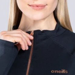 Women's Freya Half Zip Black / Rose Gold -underwear Zone am3a0715