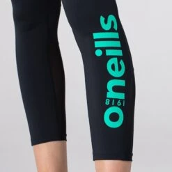 Women's Anya 7/8 Length Leggings Black / Green -underwear Zone am3a0727