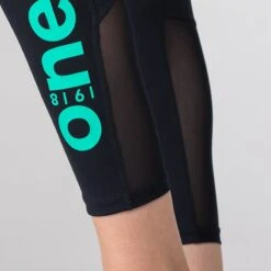 Women's Anya 7/8 Length Leggings Black / Green -underwear Zone am3a0728