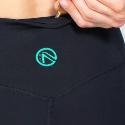 Women's Anya 7/8 Length Leggings Black / Green -underwear Zone am3a0730