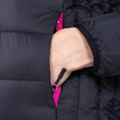Women's Fiona Hooded Padded Jacket Black / Pink -underwear Zone am3a0783