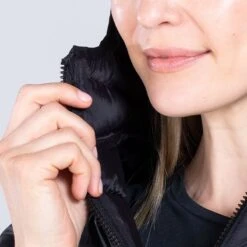 Women's Fiona Hooded Padded Jacket Black / Pink -underwear Zone am3a0786