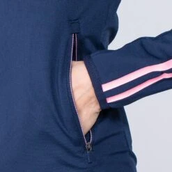 Women's Dolmen Brushed Half Zip Top Marine / Pink / Purple -underwear Zone am3a0798