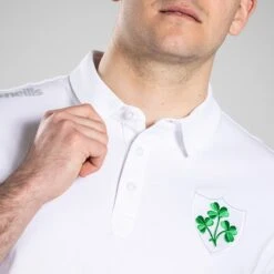 Men's Ireland Shamrock Pima Cotton Polo Shirt White -underwear Zone am3a1736 1