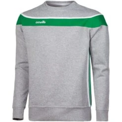 Men's Auckland Fleece Crew Neck Sweatshirt Grey / Green / White