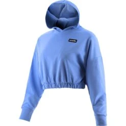 Women's Avelina Cropped Hooded Top Blue -underwear Zone avelina 281 flc crop hoodie cornflower 1