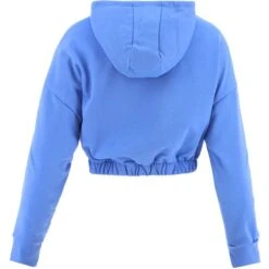 Women's Avelina Cropped Hooded Top Blue -underwear Zone avelina 281 flc crop hoodie cornflower 2