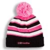 Kids' Beacon Bobble Hats Black / Flo Pink / White