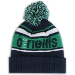 Boulder Bobble Hat Marine / Green / White -underwear Zone boulder 083 knitted bobble hat mar grn wht 3
