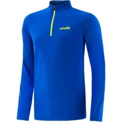 Men's Cathal Brushed Half Zip Top Royal / Yellow