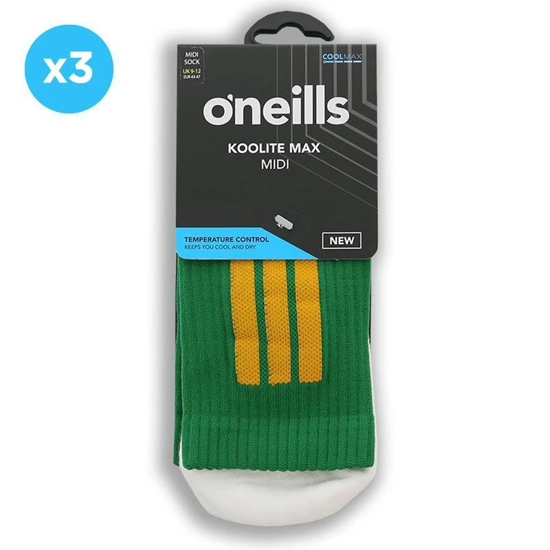 Koolite Max Midi Socks 3 Pack Green / Amber 3 Koolite Max Midi Socks 3 Pack Green / Amber - Image 3