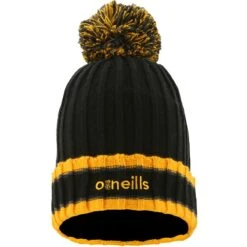 Darcy Bobble Hat Black / Amber / Dark Grey