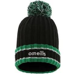 Darcy Bobble Hat Black / Green / White