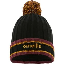 Kids' Darcy Bobble Hat Black / Maroon / Amber