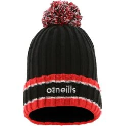 Darcy Bobble Hat Black / Red / White