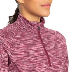 Trespass Women's Edith Half Zip Top Fig Marl -underwear Zone edith fatolso10001 fgm m05