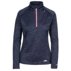 Trespass Women's Fairford Half Zip Fleece Top Navy Marl