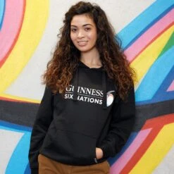Guinness Six Nations Hoodie Black -underwear Zone g5168 model web
