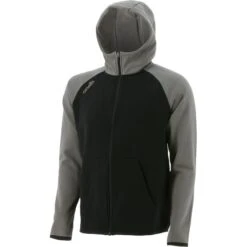 Women's Henry Fleece Full Zip Hoodie Black / Dark Grey -underwear Zone henry16 fz flc hoodie blk char 1 1